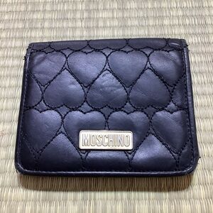 Moschino Black Heart-Quilted Wallet